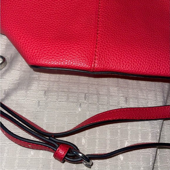 EUC Dana Bachman Red Leather Crossbody Handbag - Picture 8 of 12